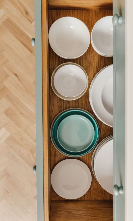Dovetailed drawer. Dovetailed handmade kitchen drawer with beautiful grain.
