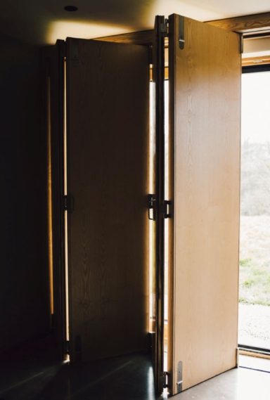 Bespoke bi fold thermal window shutters.