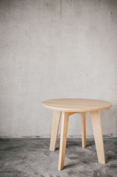 A contemporary low table made of Ash. A bespoke furniture design made in Sheffield.