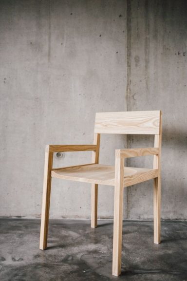 Handmade bespoke hardwood chair designed and made by Phillip Davies in Sheffield.