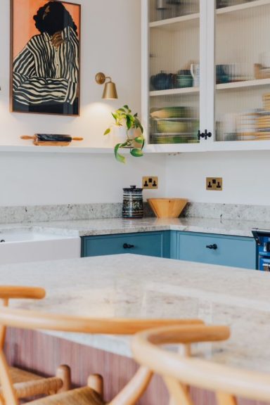 Bronze kitchen cabinet handles on a beautiful bespoke kitchen in Sheffield.