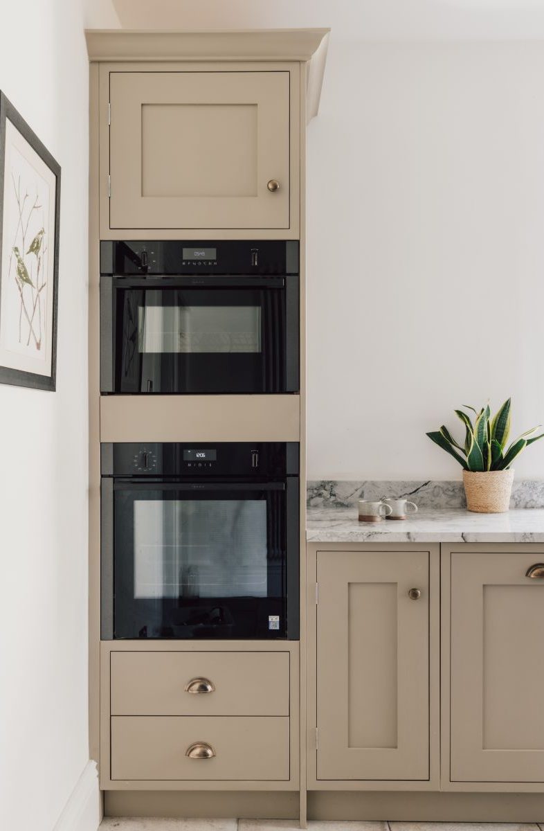 American black walnut kitchen island with custom end panels.